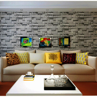 Haodirect 3D Retro Country Brick Effect Wallpaper