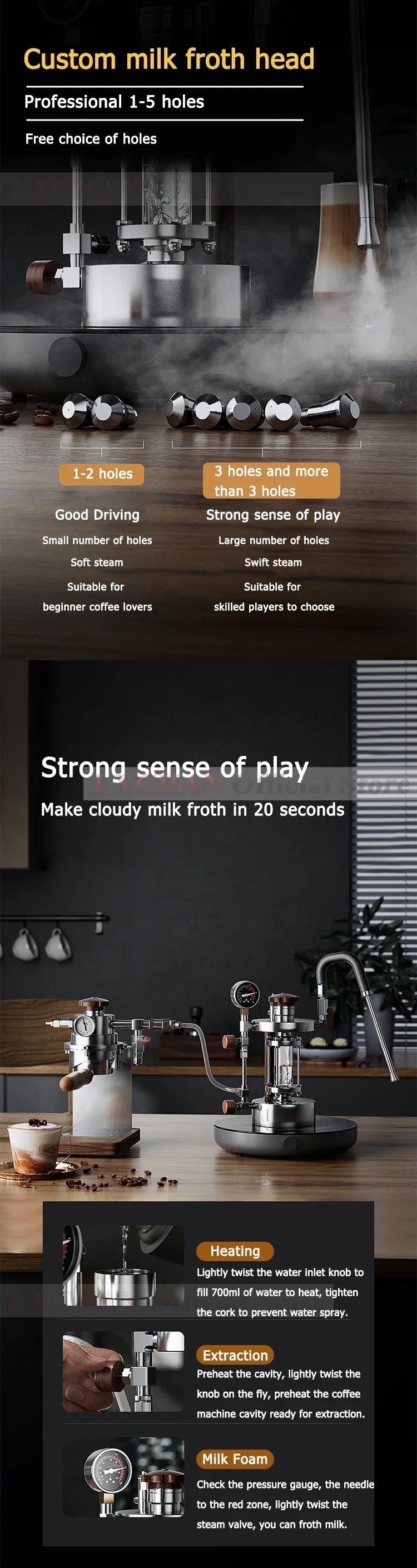 HomeWise Steam Milk Frother