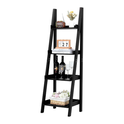 4-Tier Wooden Display Ladder Shelf