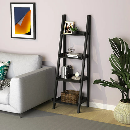 4-Tier Wooden Display Ladder Shelf