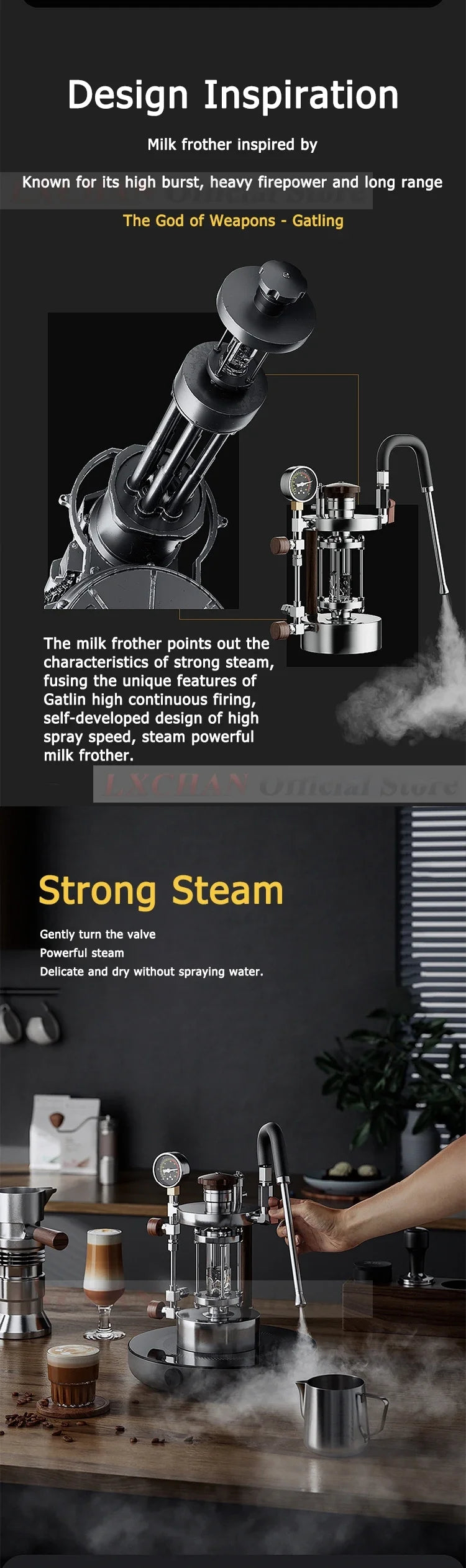 HomeWise Steam Milk Frother