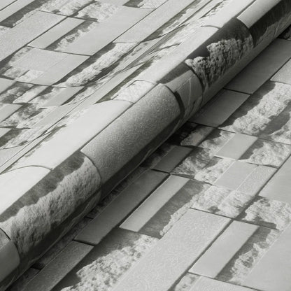 Haodirect 3D Retro Country Brick Effect Wallpaper