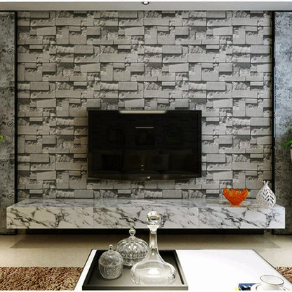 Haodirect 3D Retro Country Brick Effect Wallpaper