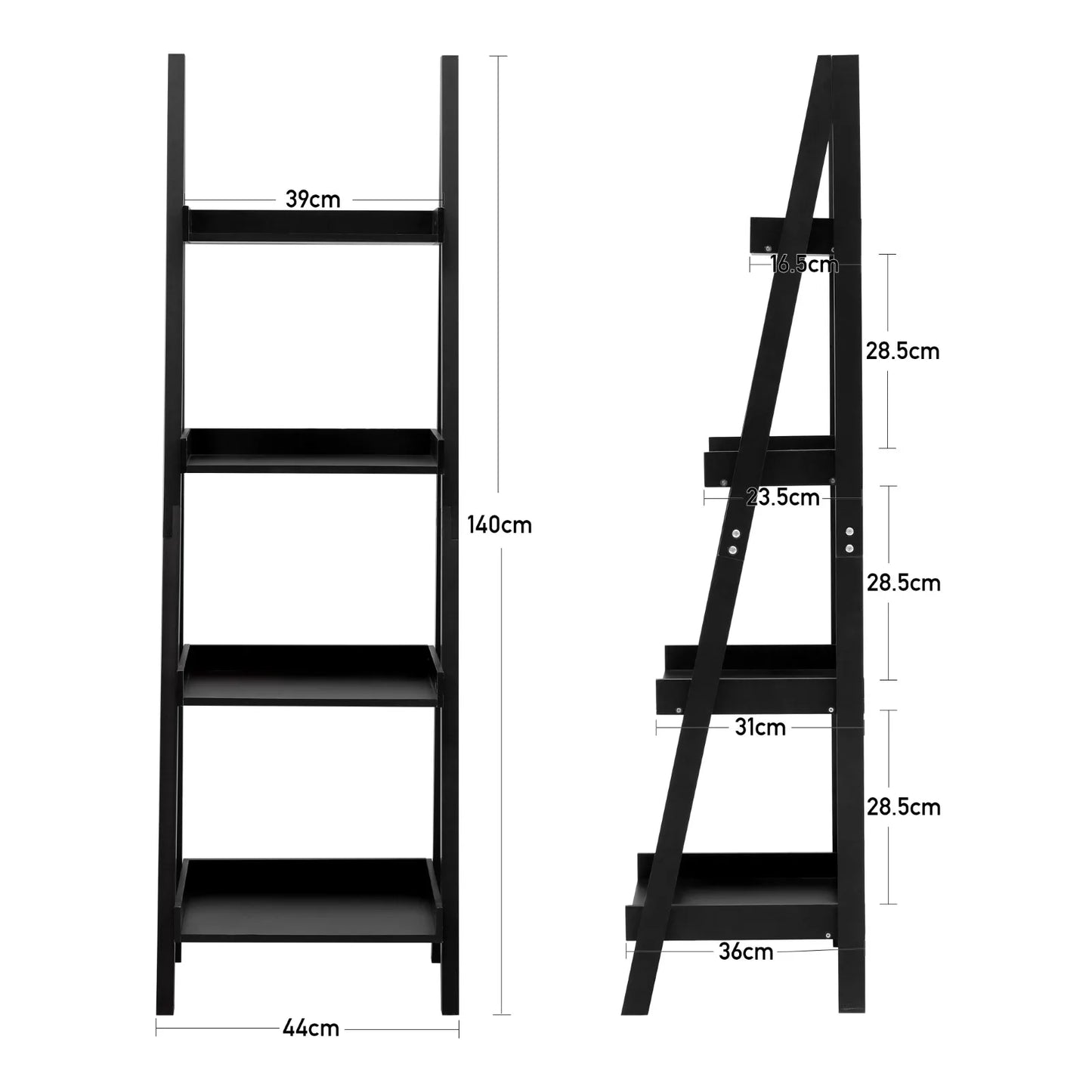 4-Tier Wooden Display Ladder Shelf